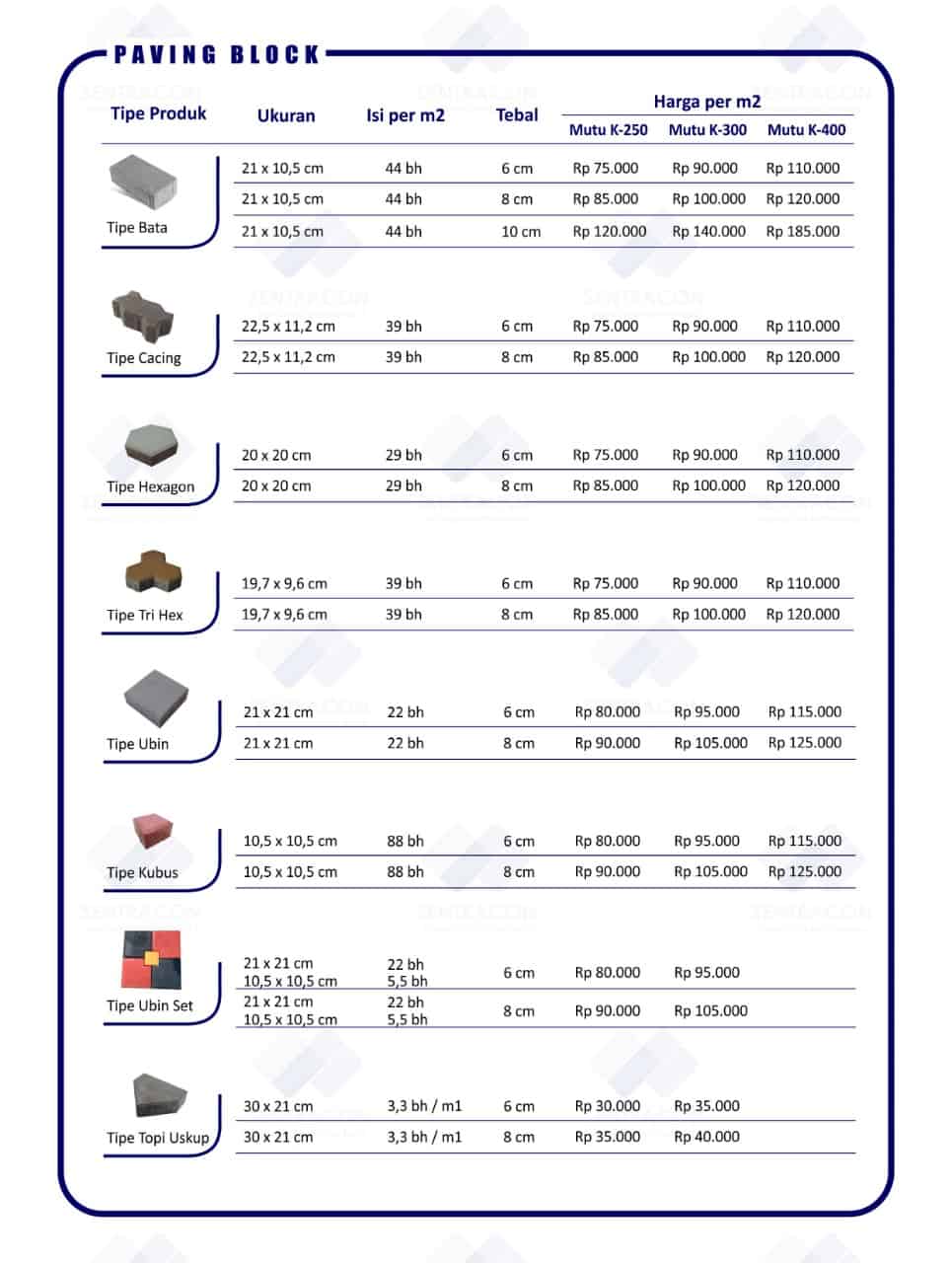 harga paving block k300