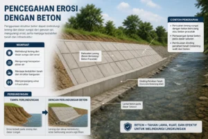 Mencegah Erosi Tanah Pada Saluran Air Dengan Beton