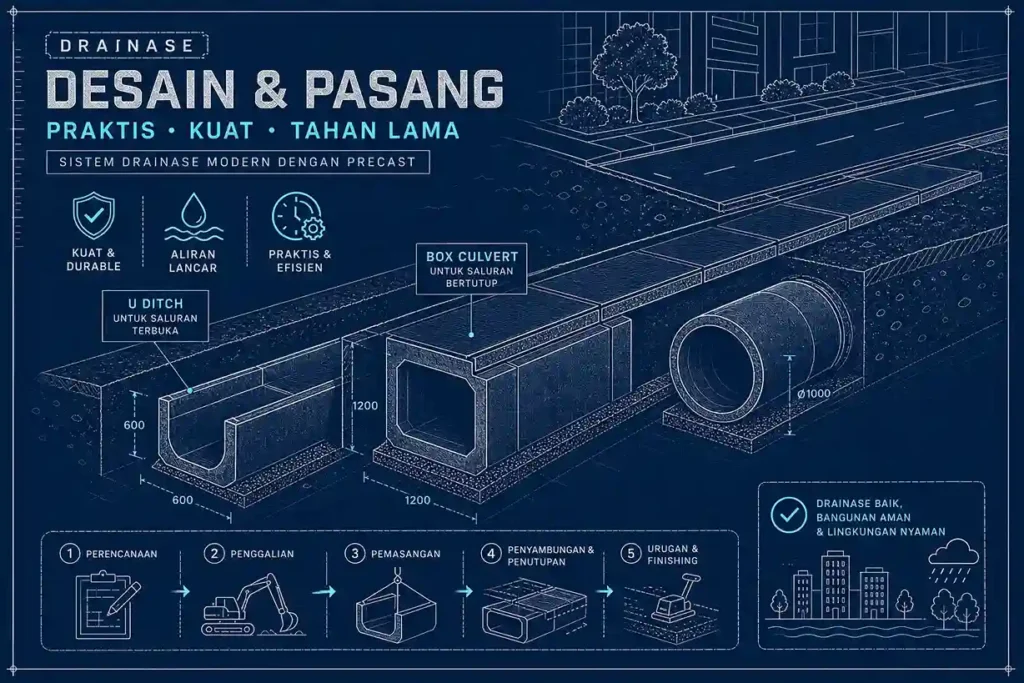 Drainase adalah sistem yang mengalirkan kelebihan air
